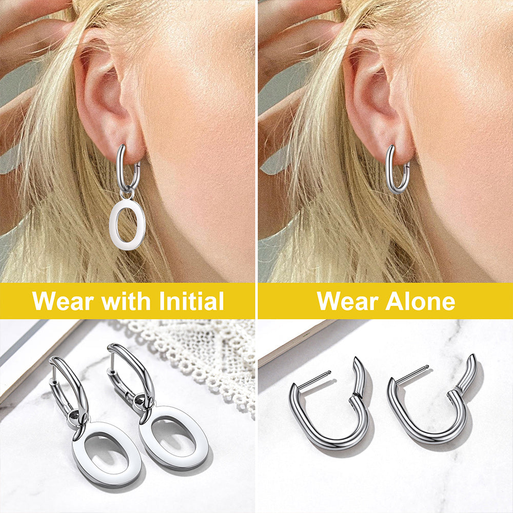 Hypoallergenic A-Z Initial Letter Dangle Earrings for Women Men