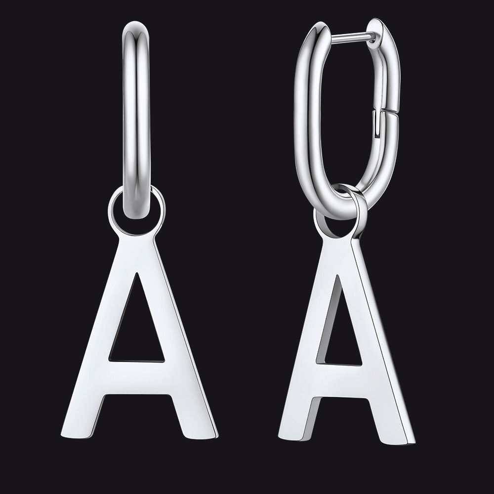 Hypoallergenic A-Z Initial Letter Dangle Earrings for Women Men