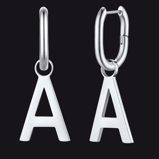 Hypoallergenic A-Z Initial Letter Dangle Earrings for Women Menimg