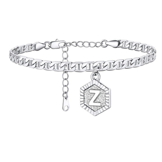 Initial Z Chain Link Ankle Bracelet for Women and Menimg