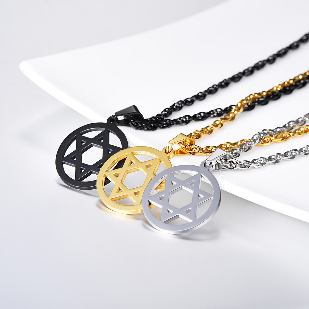 FaithHeart Jewish Star of David Stainless Steel Pendant Necklace FaithHeart Jewelry