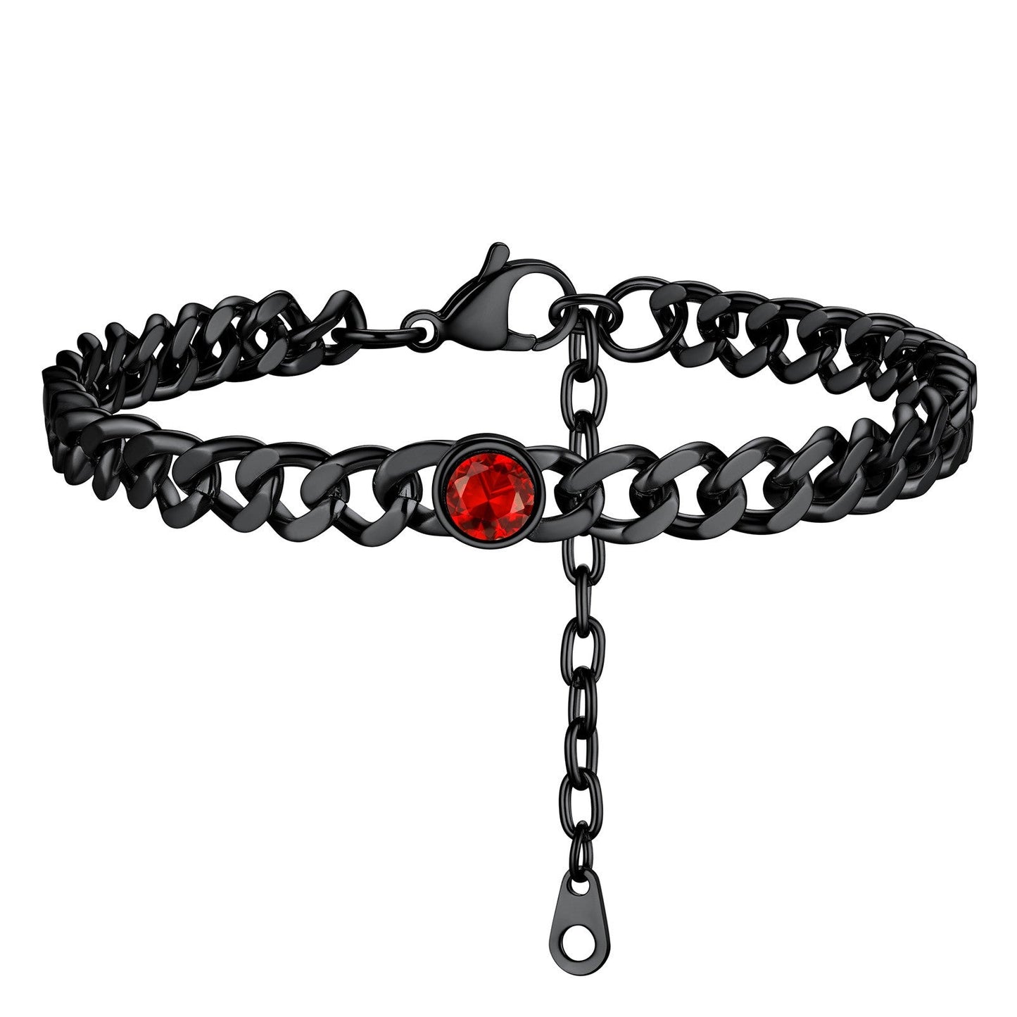July Birthstone Anklet Black Plated PSA40044
