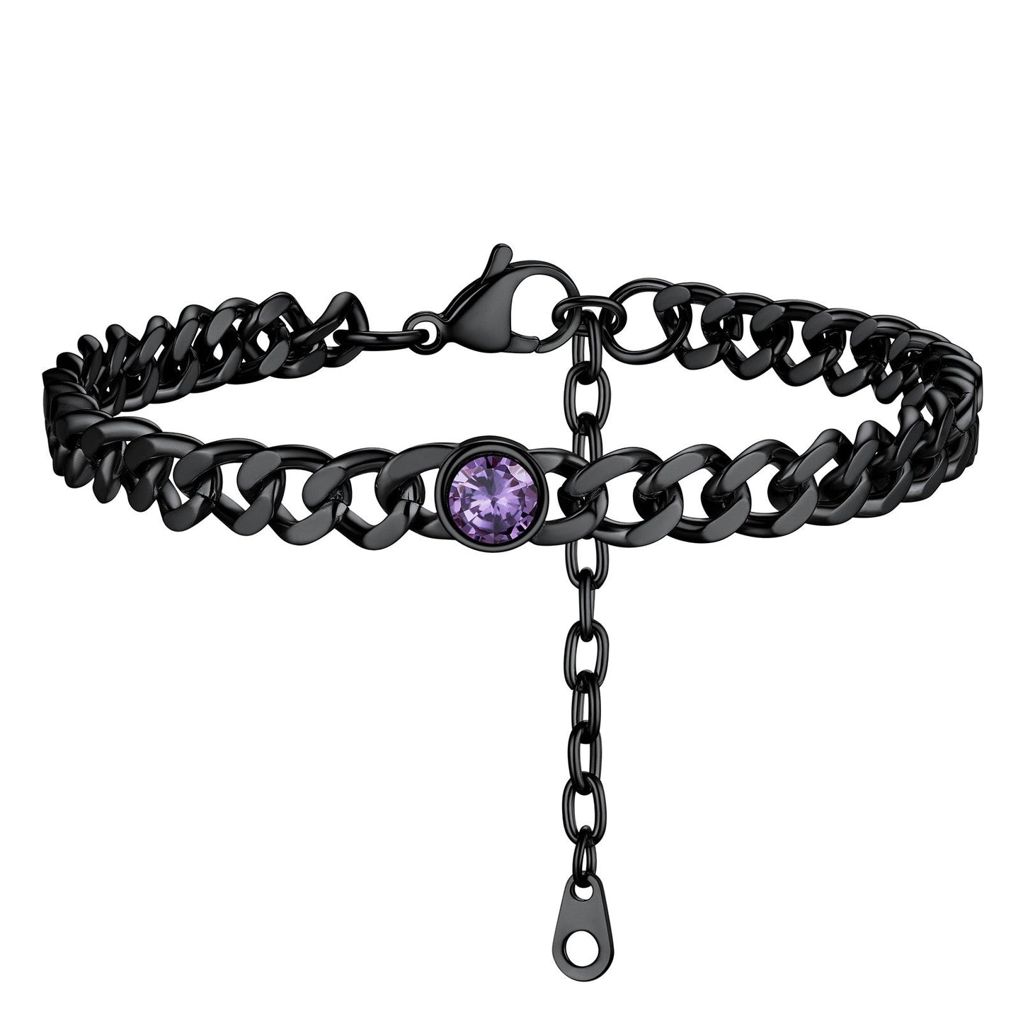 June Birthstone Anklet Black Plated PSA40044