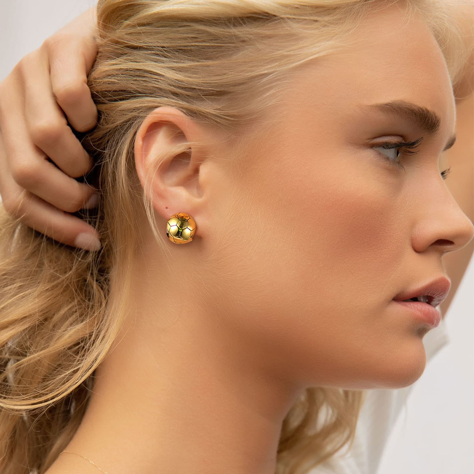 FaithHeart Stainless Steel Fashion Soccer Sport Stud Earrings FaithHeart