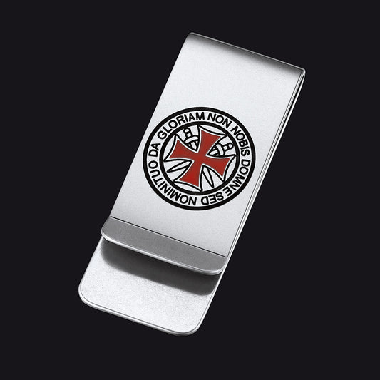 Knights Templar Cross Money Clip Classic Slim Walletsimg