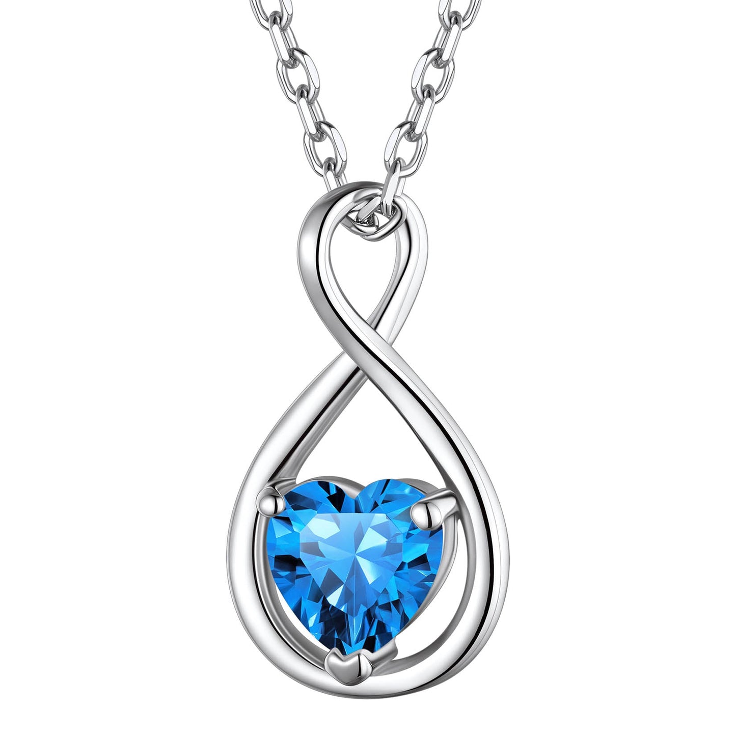December Tanzanite Heart Infinity Necklace - Rare Blue-Purple Birthstone Pendant