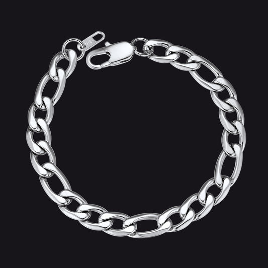 Figaro Cuban Link Chain Curb Bracelet For Men, 6MM-13MMimg