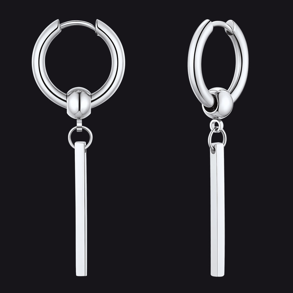 Punk Fashion Long Bar Drop Earrings for Men Women