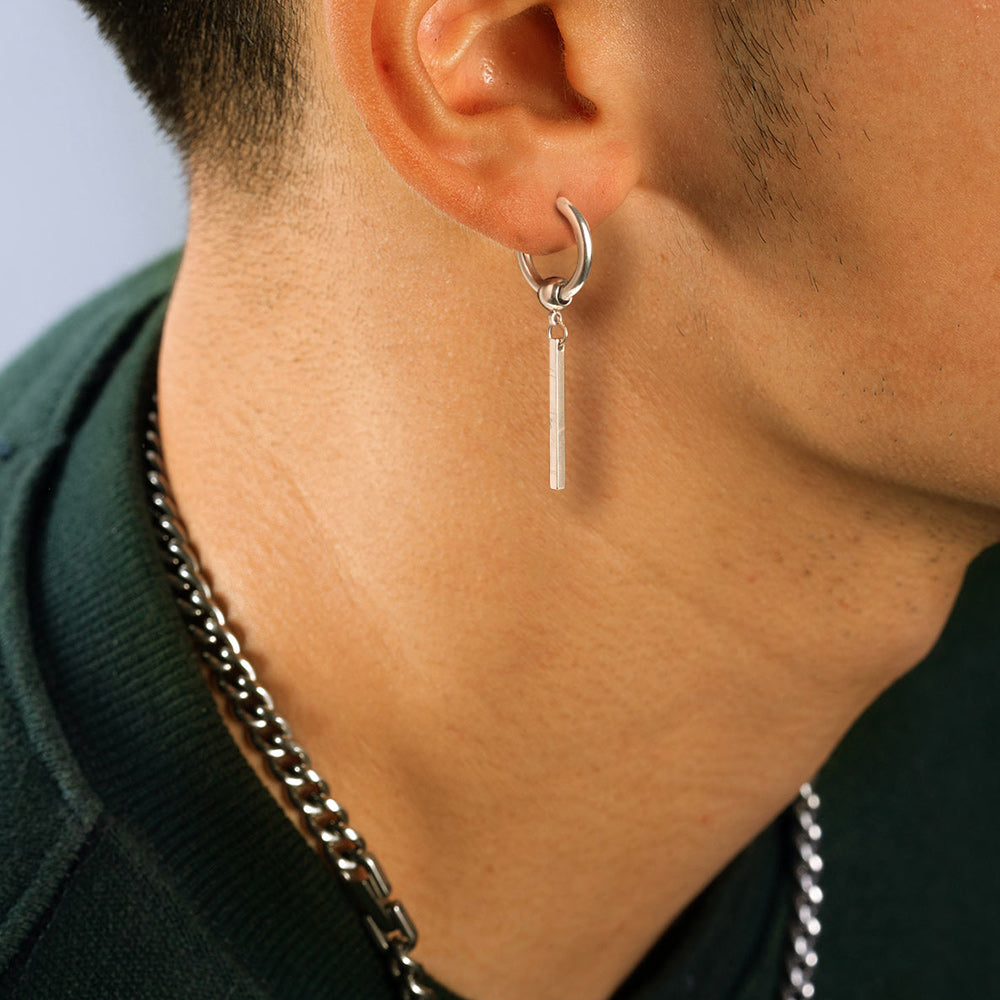 Punk Fashion Long Bar Drop Earrings for Men Women