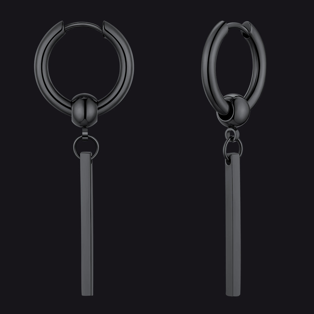 Punk Fashion Long Bar Drop Earrings for Men Women