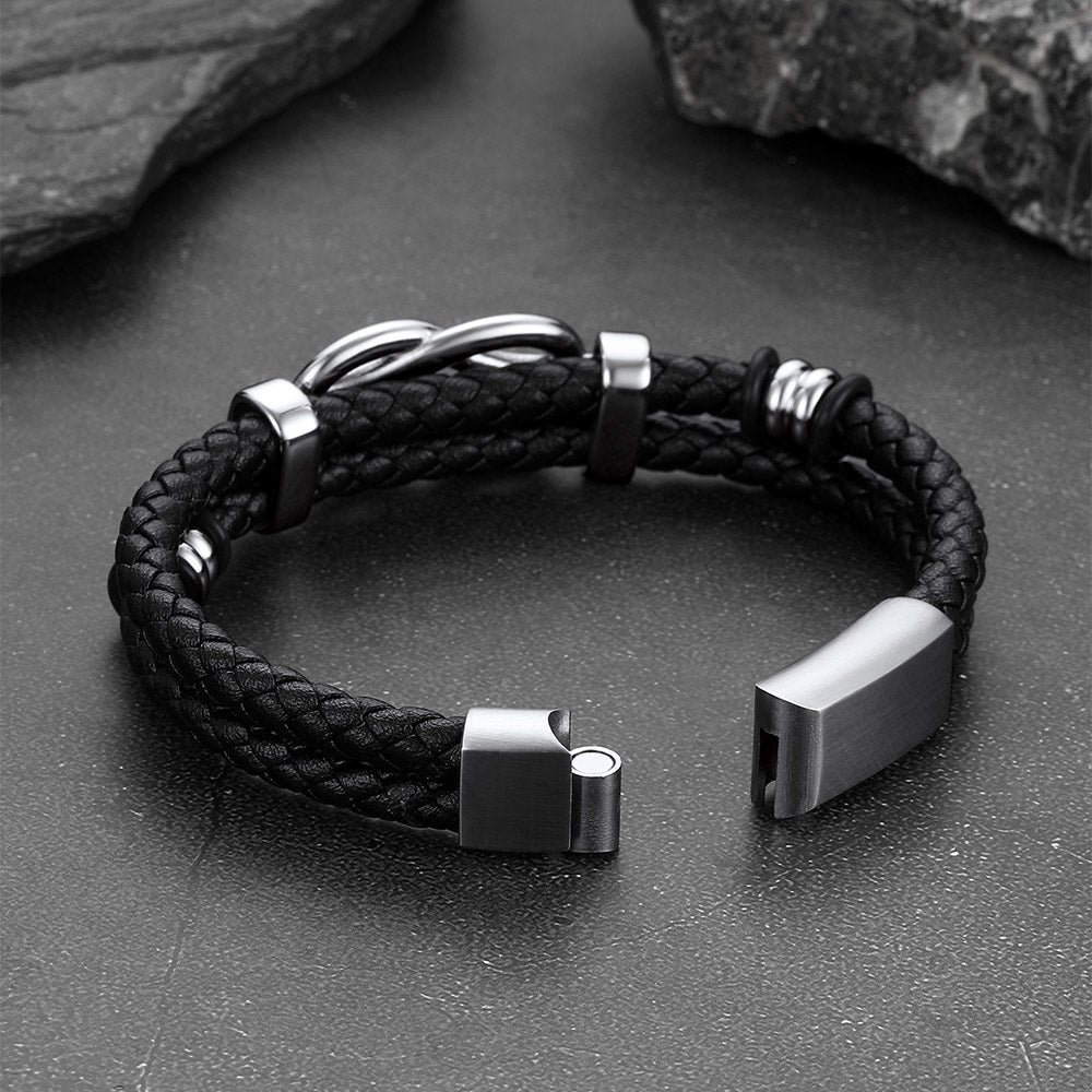 Infinity Love Knot Leather Bracelet Gift For Dad Men