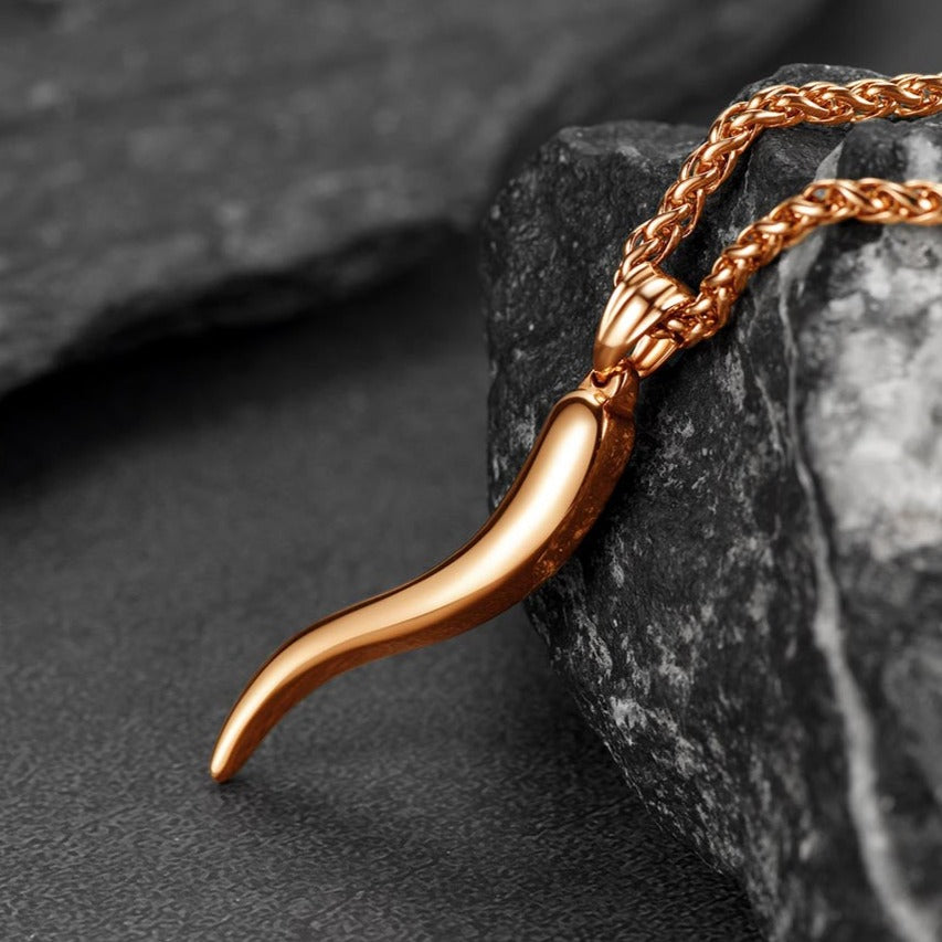 FaithHeart Italian Horn Necklace Pepper Pendant for Men FaithHeart