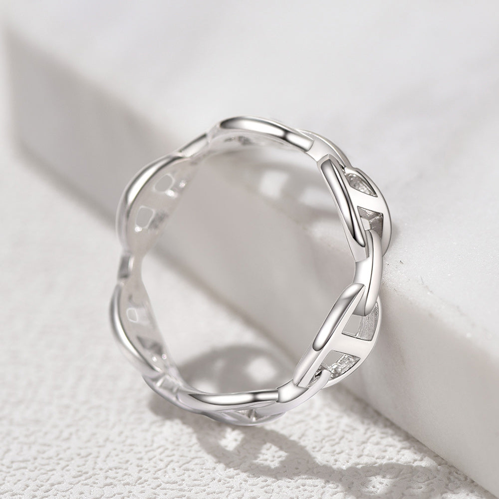 925 Sterling Silver Mariner Chain Link Rings for Men Women