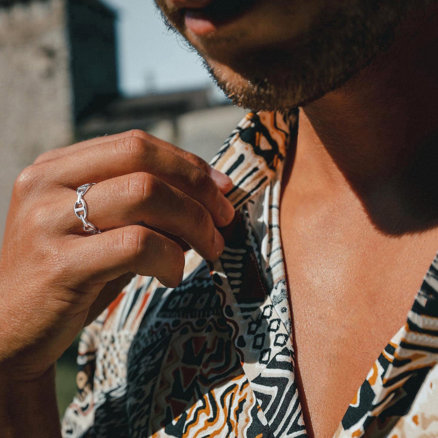 925 Sterling Silver Mariner Chain Link Rings for Men Women