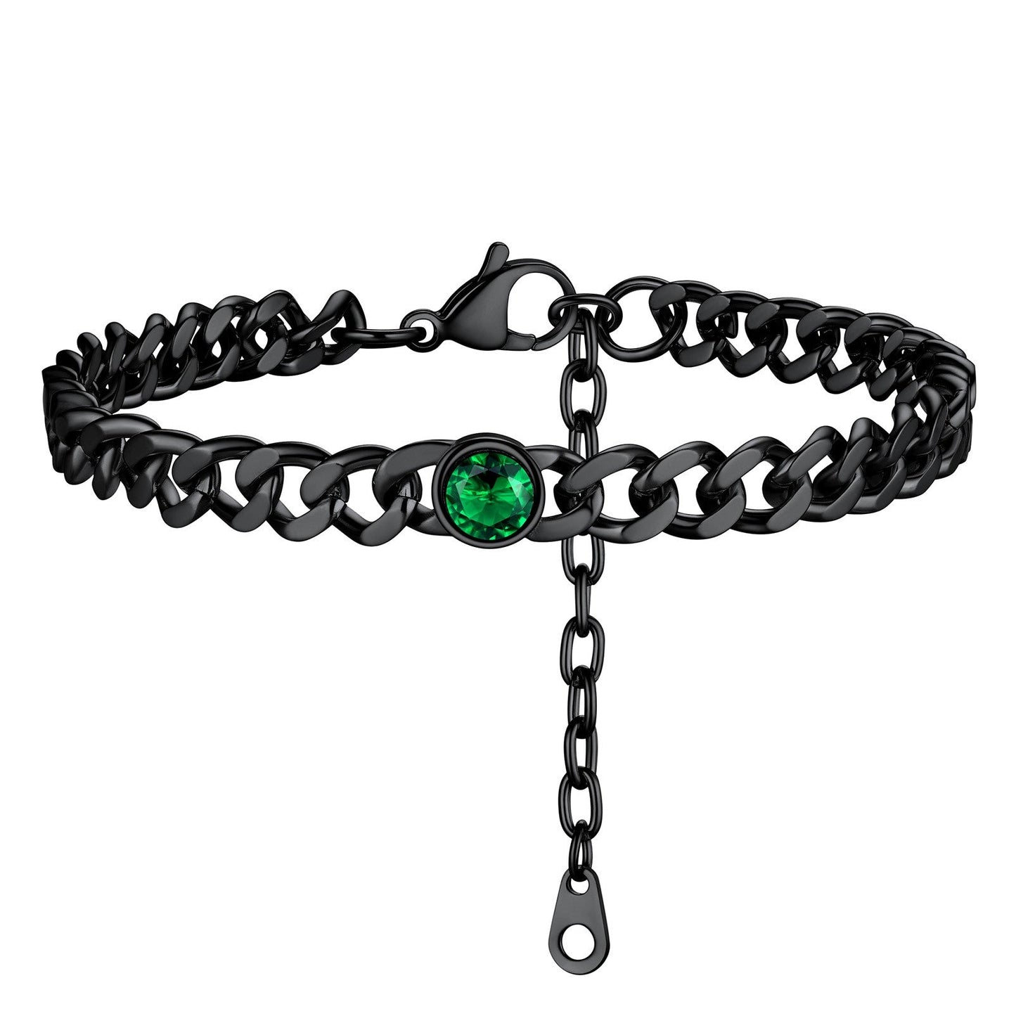 May Birthstone Anklet Black Plated PSA40044