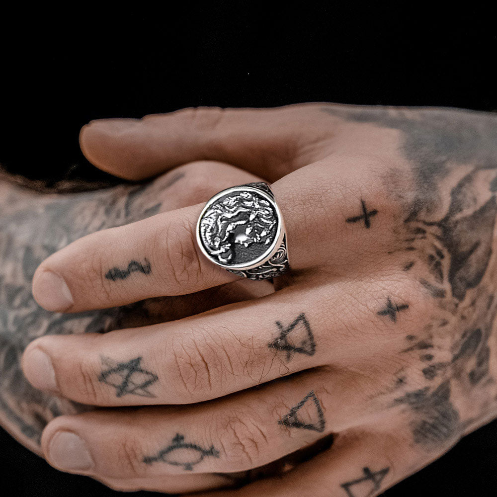 FaithHeart Medusa Snake Hair Ring Greek Mythology Signet Ring FaithHeart