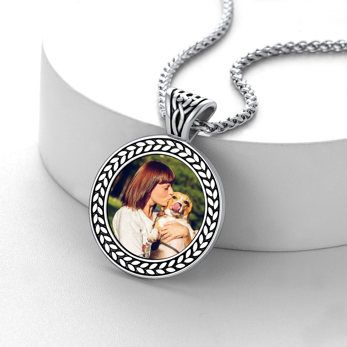 Custom photo pendant necklace, memorial gift for pet lovers