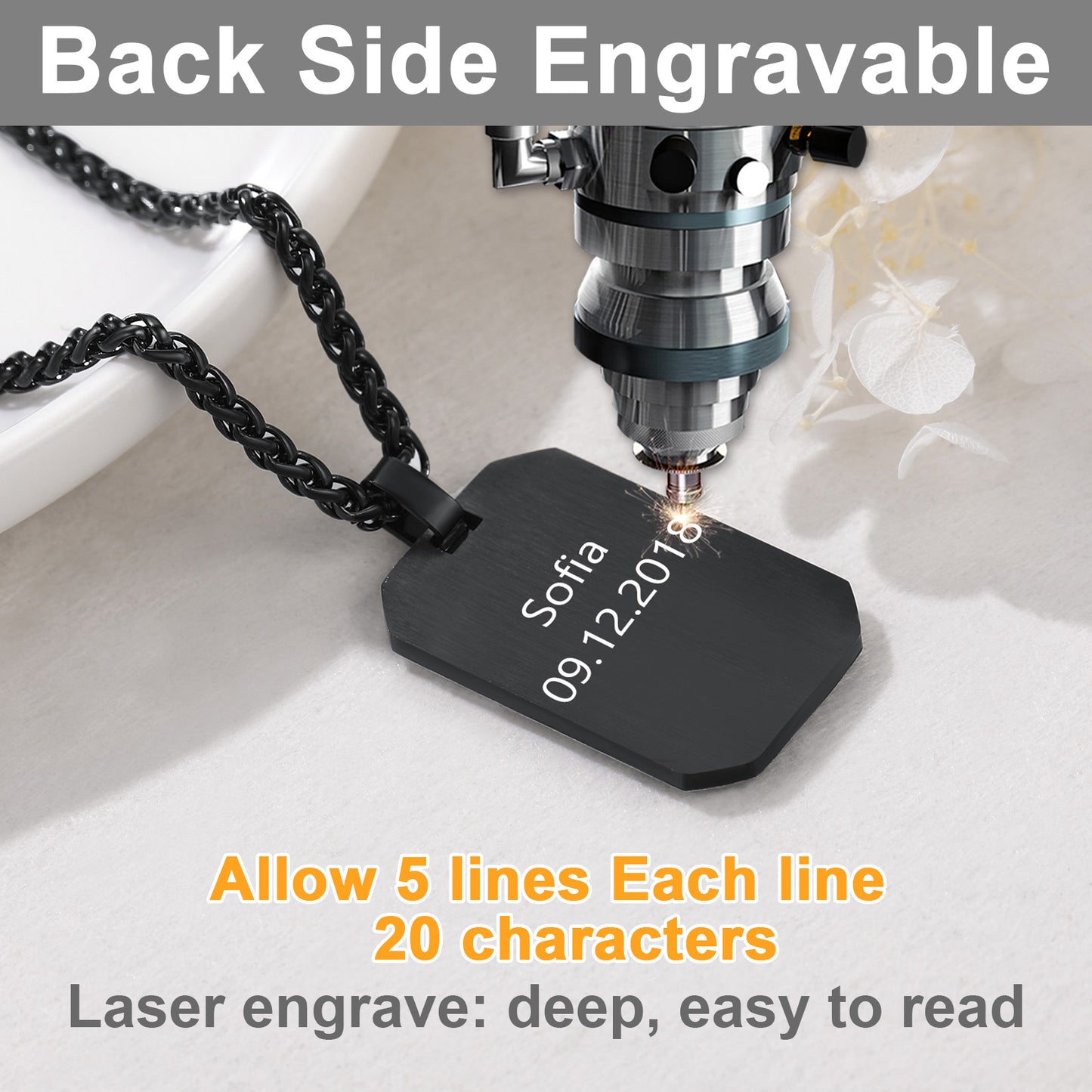 Customized Memory Picture Photo Dog Tag Necklace