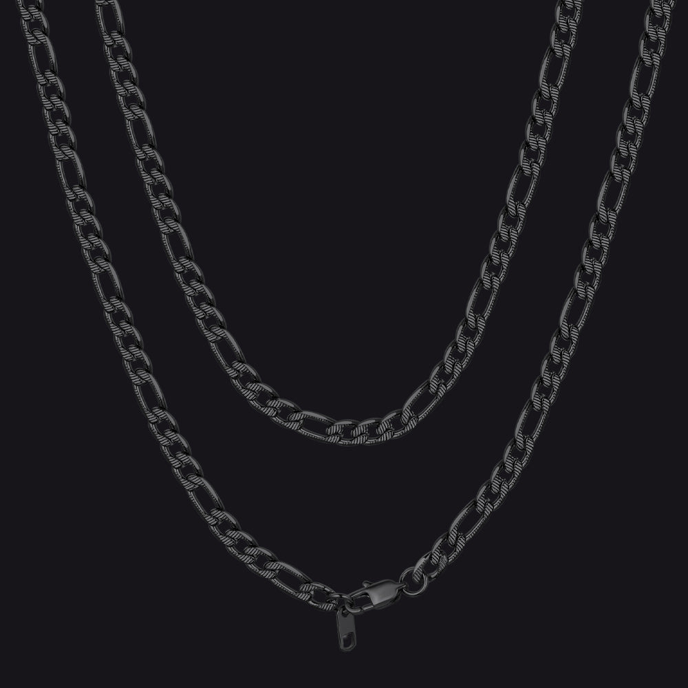 Men's Figaro Chain Link Necklace, 6/7.5/10 mm Wide