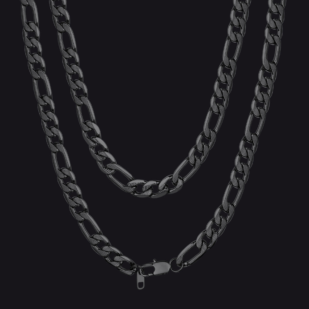 Men's Figaro Chain Link Necklace, 6/7.5/10 mm Wide