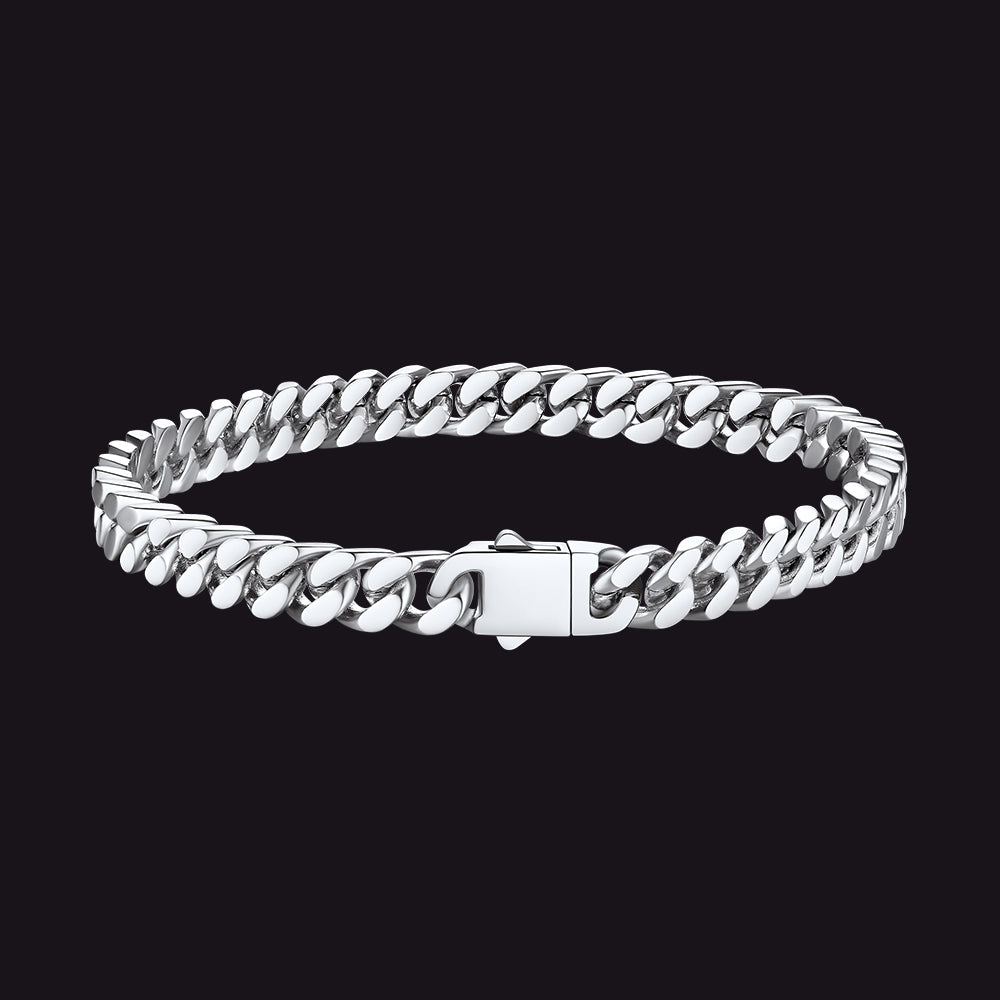 Stainless Steel Miami Cuban Link Bracelet for Men