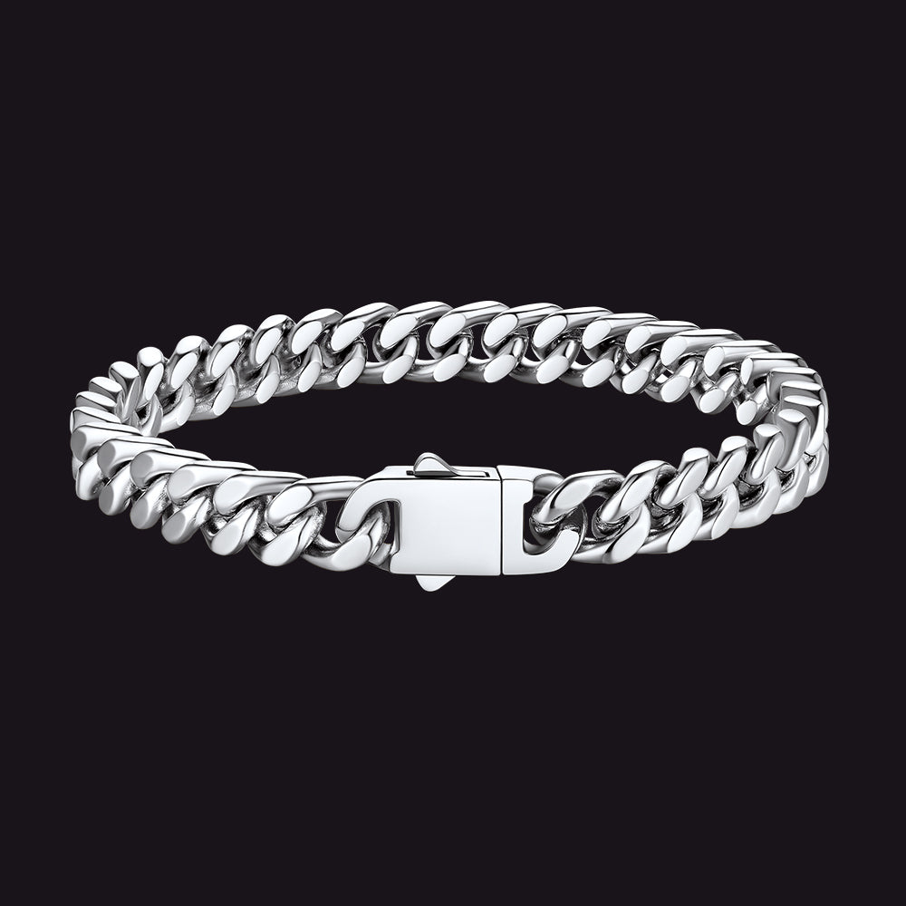 Miami Cuban Link Bracelet, Stainless Steel, High-Polish Shine