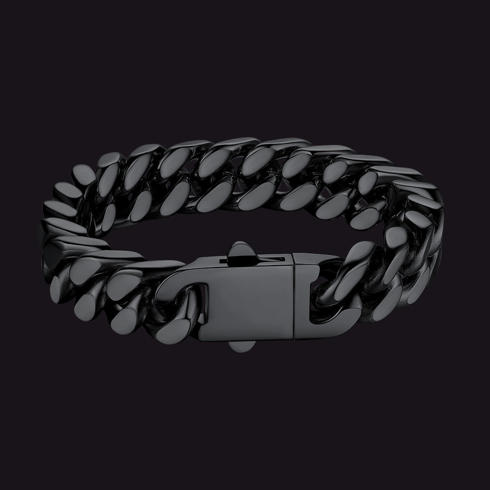 Miami Cuban Link Chain Bracelet 5/7/9/12mm Width for Men