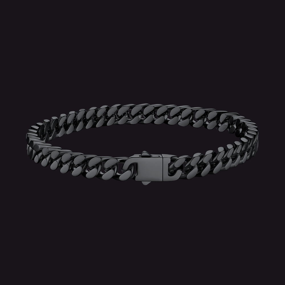 Black Miami Cuban Link Bracelet for Men