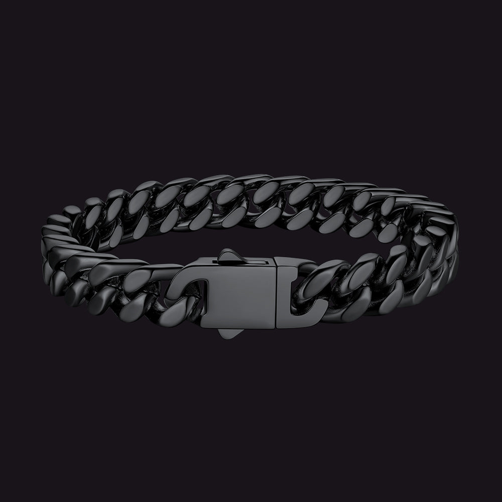 Miami Cuban Chain Bracelet 5/7/9/12mm Width Birthday Gift for Men FaithHeart Jewelry