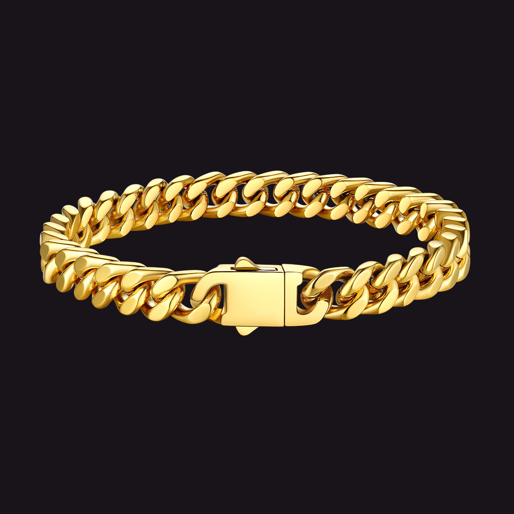 Miami Cuban Link Chain Bracelet 5/7/9/12mm Width for Men