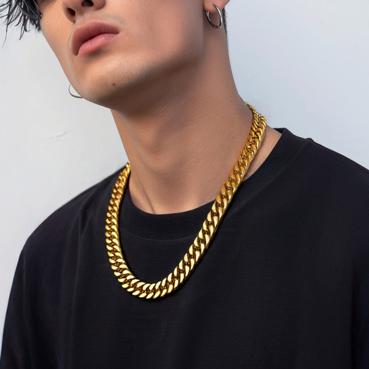 Cuban Curb Miami Link Chain Necklace, Birthday or Anniversary Gift for Him FaithHeart Jewelry