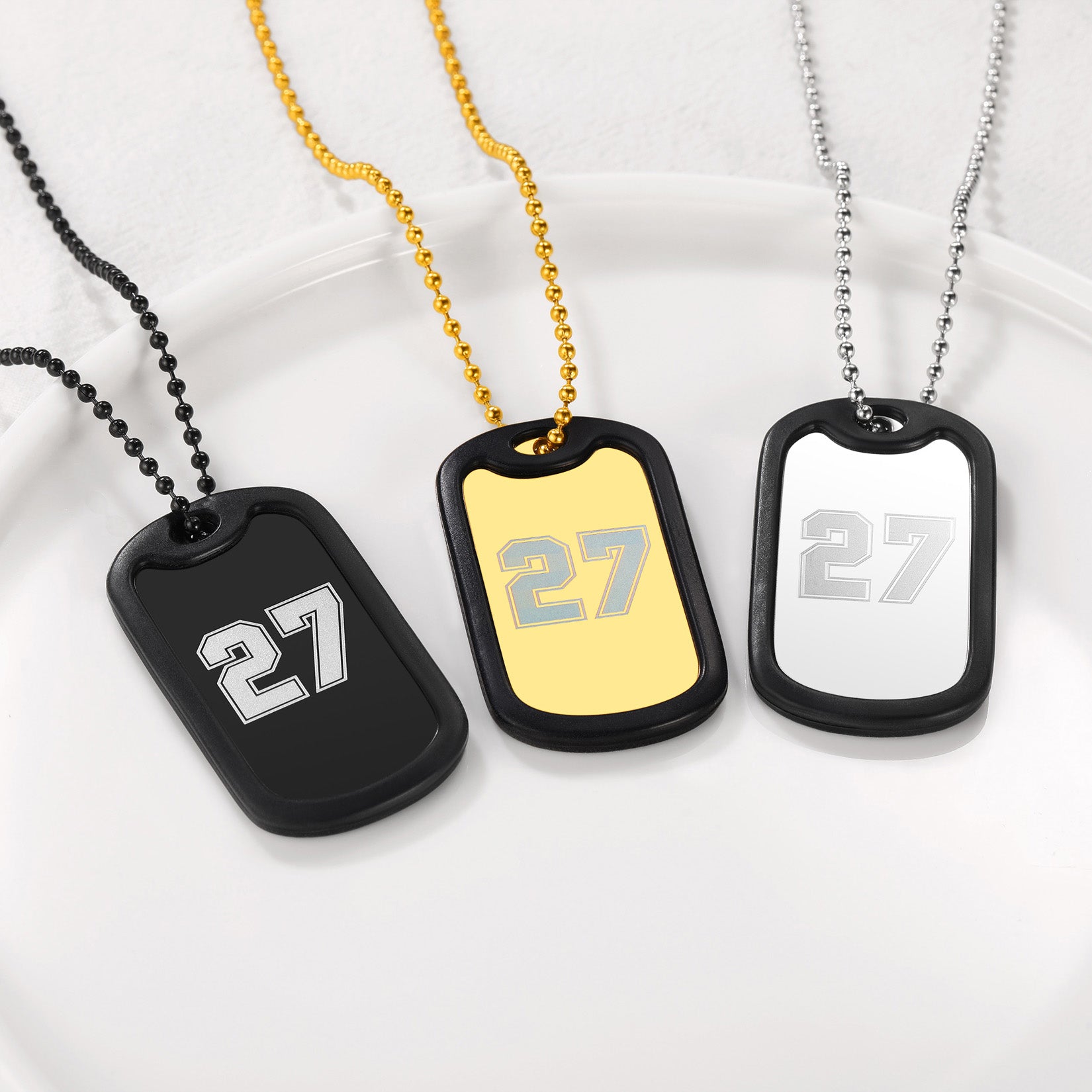 Personalized Text Military Dog Tag Necklace For Men