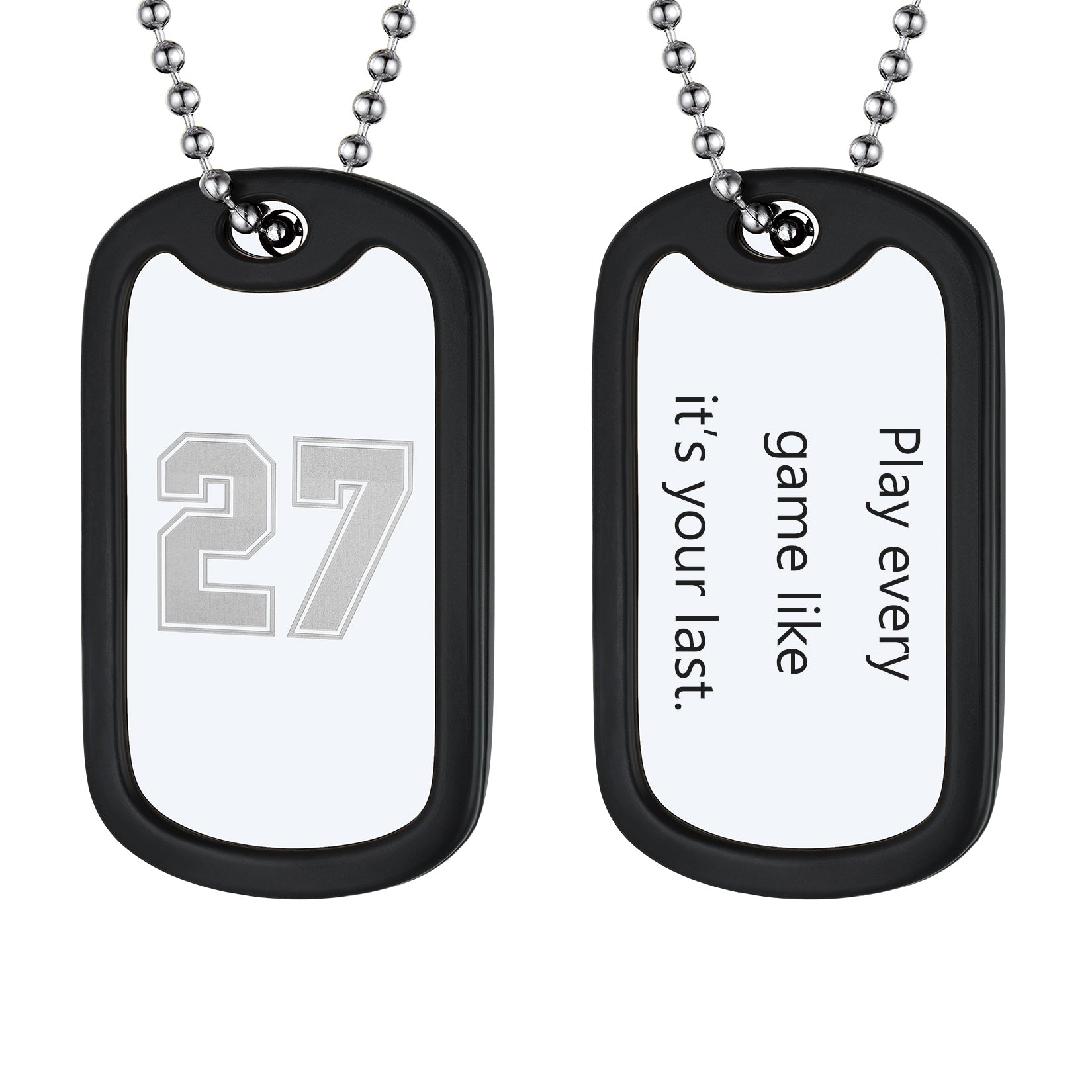 Personalized Text Military Dog Tag Necklace For Men