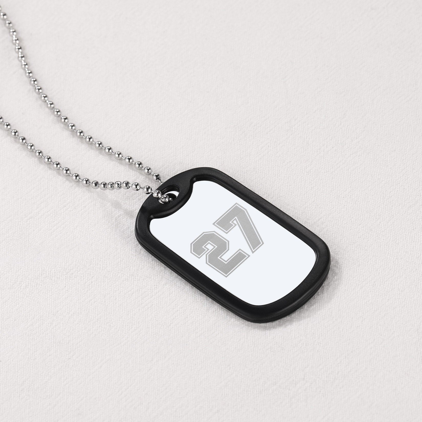 Personalized Text Military Dog Tag Necklace For Men