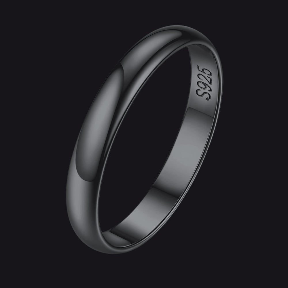 Sterling Silver Minimalist Band Rings for Couple Men Women