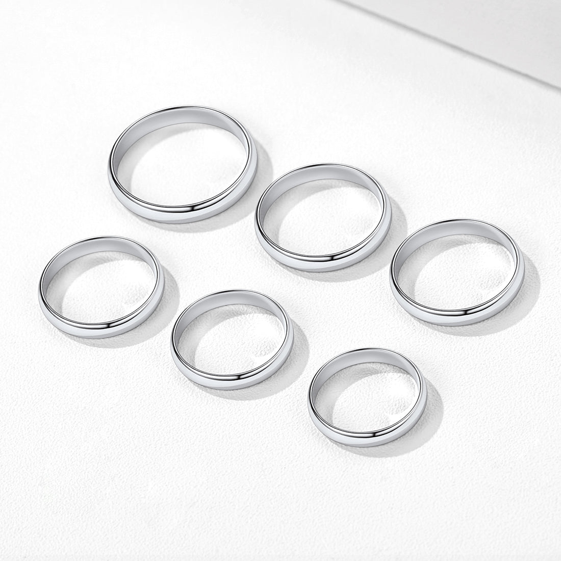 Sterling Silver Minimalist Band Rings for Couple Men Women