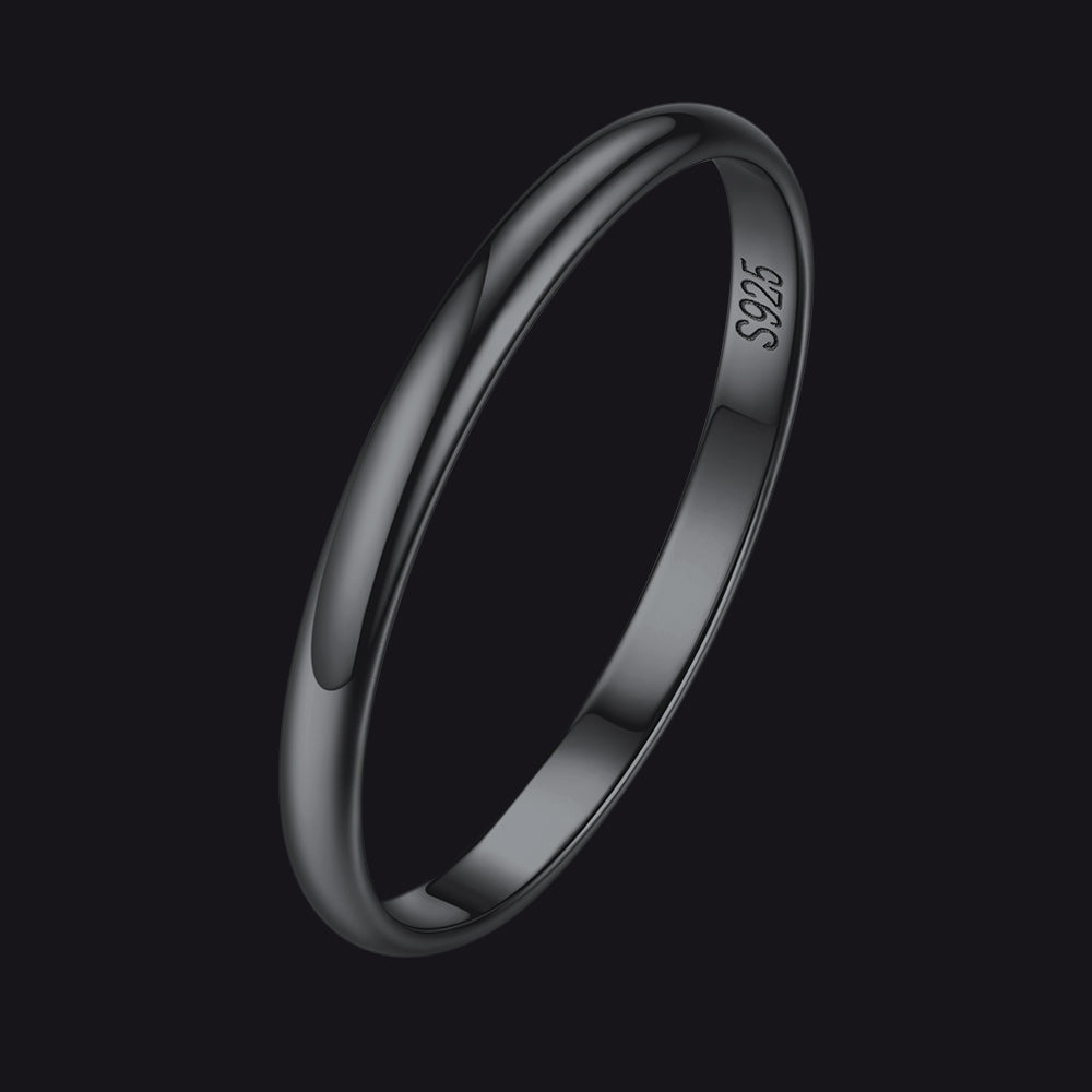 Sterling Silver Minimalist Band Rings for Couple Men Women