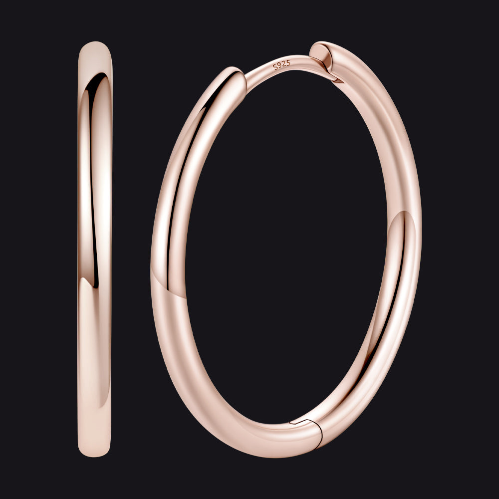 Sterling Silver Hoop Earrings for Women Men