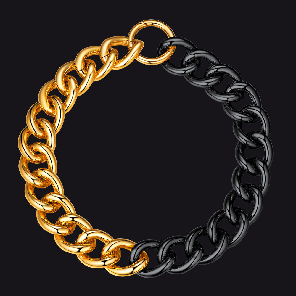 Black&Gold / 20 inch 23mm Wide Chain Choker Necklace for Women