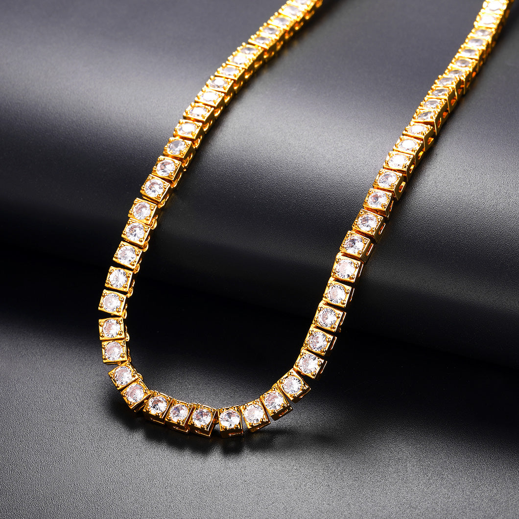 4MM Copper Bling Cubic Zirconia Chain Necklac