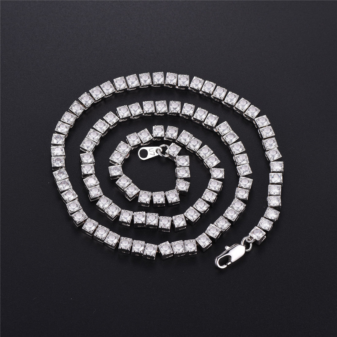 4MM Copper Bling Cubic Zirconia Chain Necklac