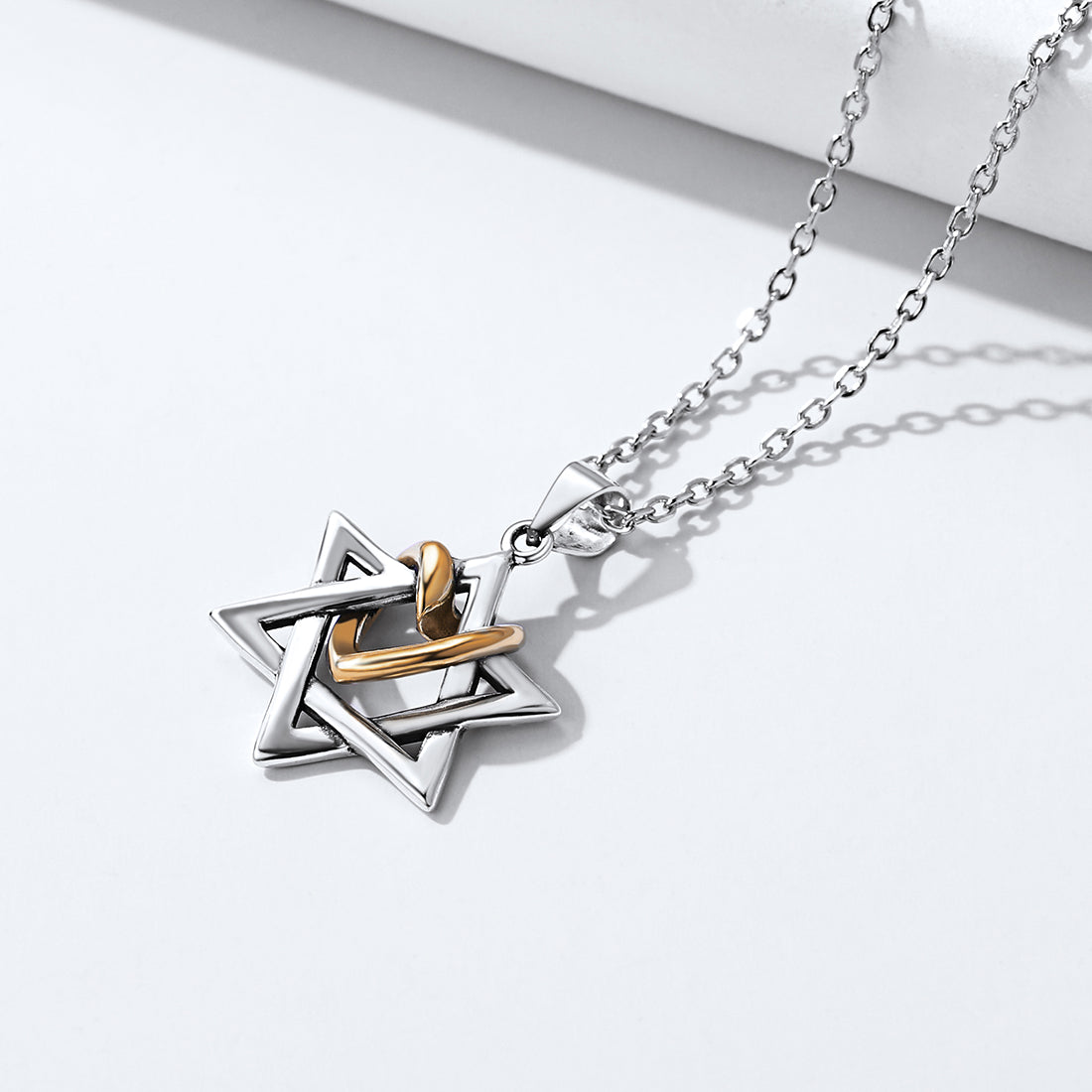 FaithHeart Star of David Sterling Silver Pendant With Heart Necklace FaithHeart