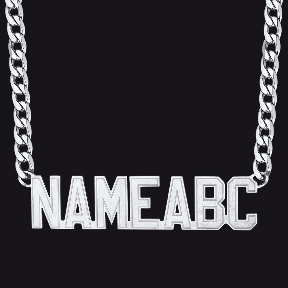 Personalized Nameplate Cuban Chain Necklace for Men - NAMEABC