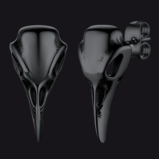 FaithHeart Gothic Norse Viking Raven Stud Earrings for Menimg