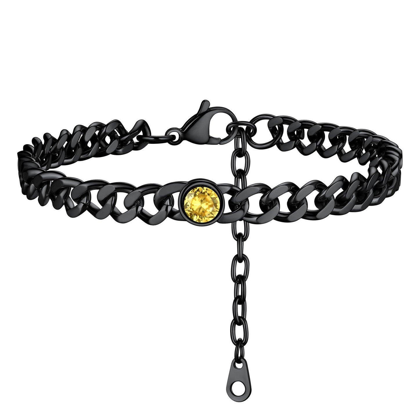November Birthstone Anklet Black Plated PSA40044