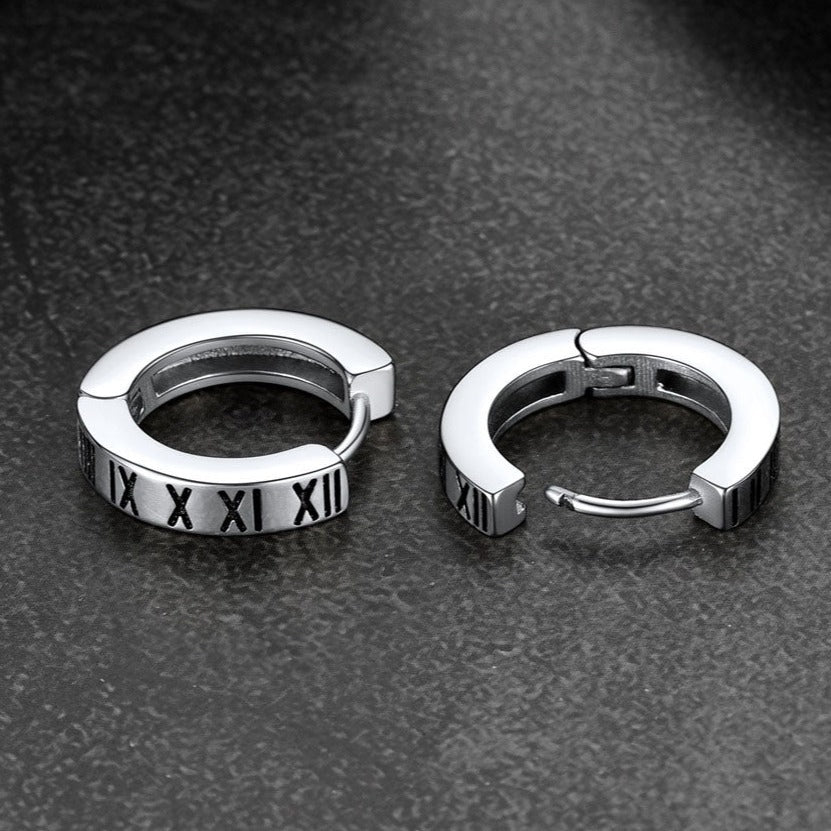 Numerals Huggie Earrings