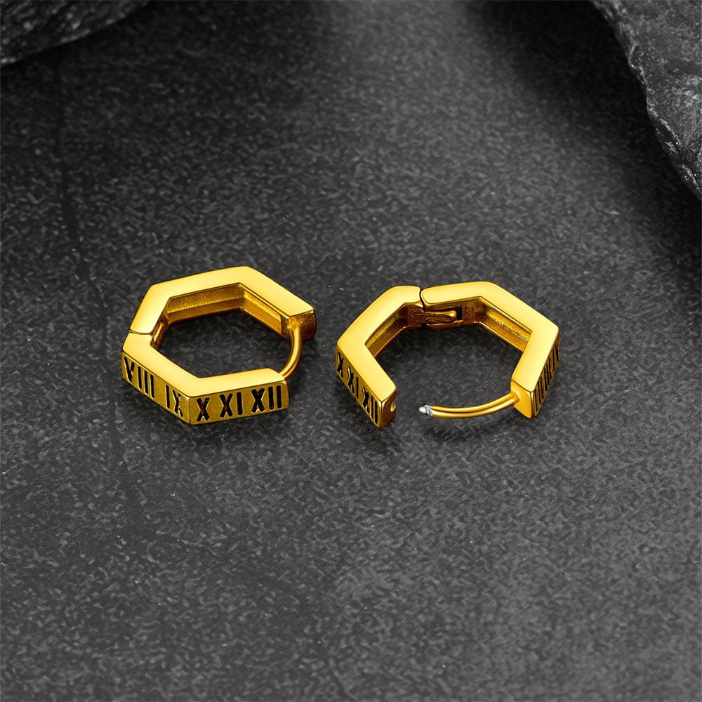 Numerals Huggie Earrings