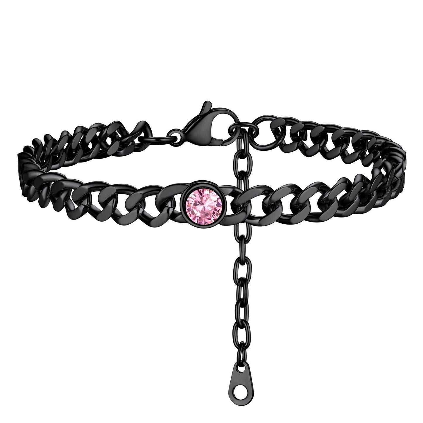 October Birthstone Anklet Black Plated PSA40044