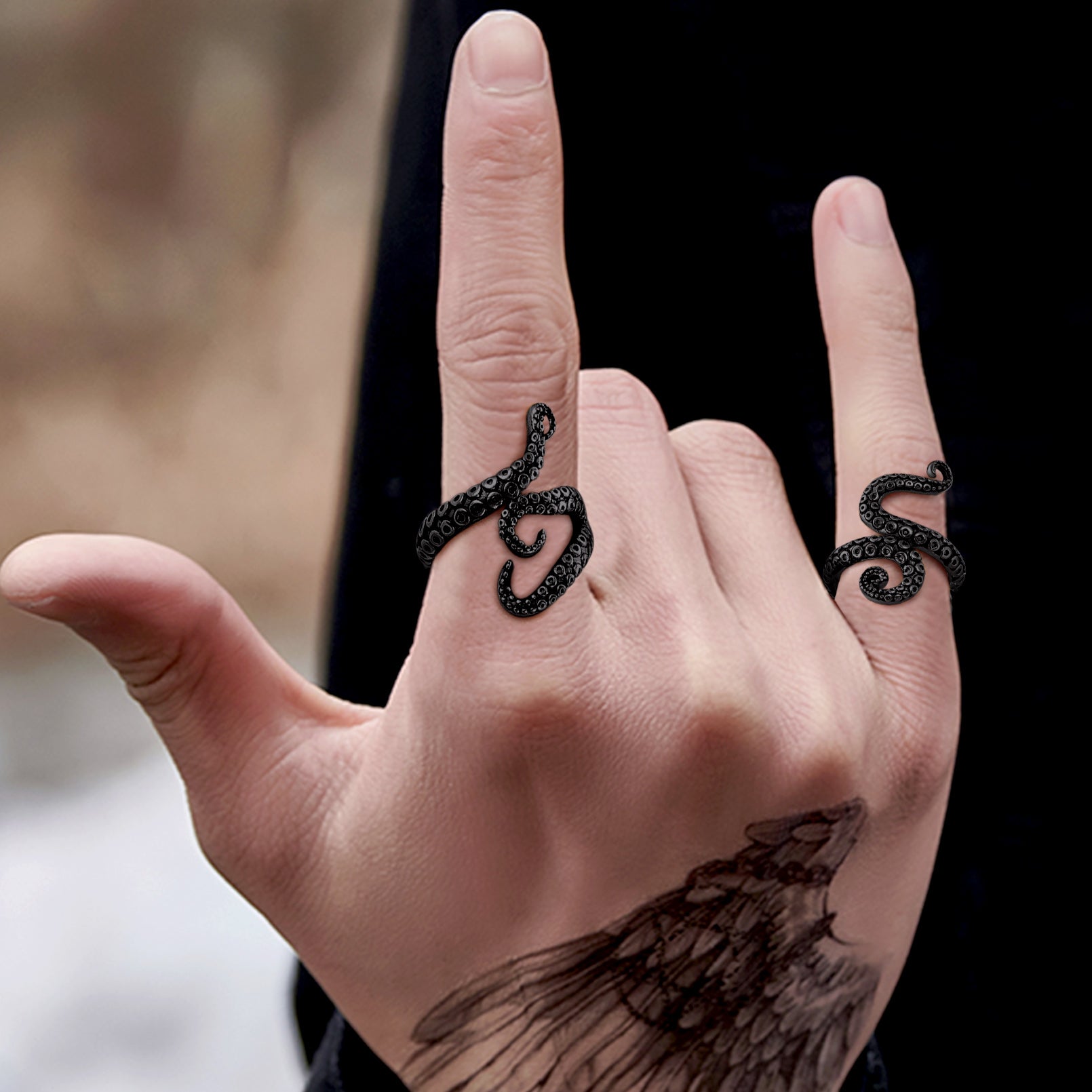 Punk Three Octopus Tentacle Ring For Men