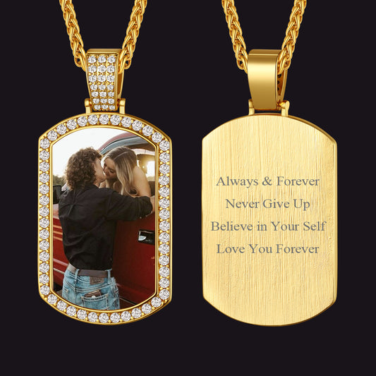 Zirconia Dog Tag Necklaceimg